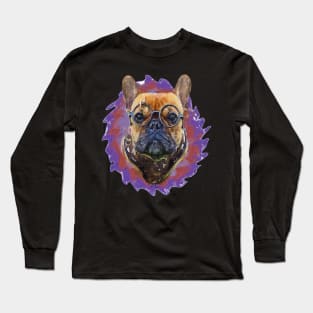 Oil Paint Frenchie Bulldog Long Sleeve T-Shirt